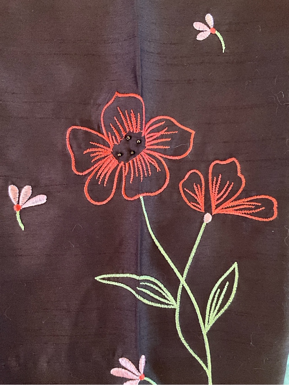 4/$20 Requirements Petite Brown Floral Embroidered Crop Dress Pants Size 10P - Picture 3 of 5